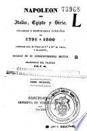 Napoleón en Italia, Egipto y Siria