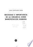 Necesidad e importancia de la cerámica como manifestación humana