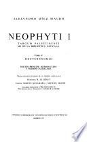Neophyti 1, Targum Palestinense manuscrito de la Biblioteca Vaticana. Tomo V. Deuteronomio