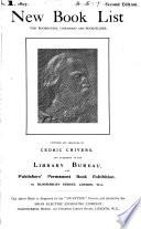 New Booklist for Booksellers, Librarians and Bookbuyers