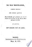 No Mas Mostrador, Comedia Original En 5 Actos