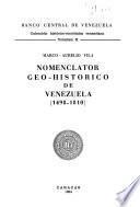 Nomenclátor geo-histórico de Venezuela, 1498-1810