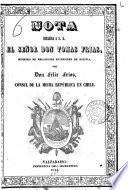 Nota dirijida a S. G. el señor Don Tomas Frias, ministro de relaciones esteriores de Bolivia