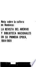 Nota sobre la cultura en Honduras