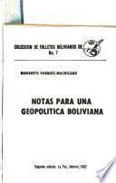 Notas para una geopolítica boliviana