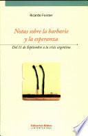 Notas sobre la barbarie y la esperanza