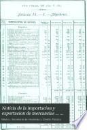 Noticia de la importacion y exportacion de mercancías ... 1872 ...
