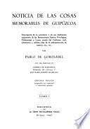 Notícia de las cosas memorables de Guipúzcoa