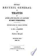 Nouveau recueil général de traités et autres actes relatifs aux rapports de droit international