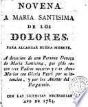 Novena a Maria Santisima de los Dolores para alcanzar buena muerte