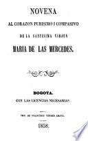 Novena al Corazon purisimo i compasivo de la Santisima Virjen Maria de las Mercedes