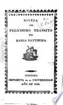 Novena del Felicisimo Transito de Maria Santisima