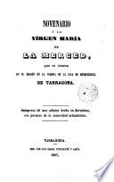 Novenario a la Virgen Maria de la Marced que se venera en la casa Beneficiencia de Tarragona