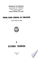 Noveno censo general de poblacion, 26 de febrero de 1961: Estado Tachira