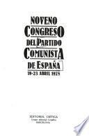 Noveno Congreso del Partido Comunista de España, 19-23 abril 1978