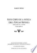 Nuevo corpus de la antigua lírica popular hispánica, siglos XV a XVII