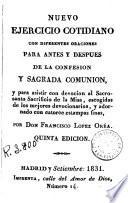 Nuevo ejercicio cotidiano con diferentes oraciones para antes y despues de la confesion y sagrada comunion