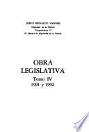 Obra legislativa: 1991-1992