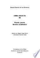 Obra selecta: Poesía, prosa. Bretón académico