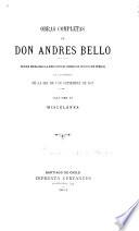 Obras completas de don Andrés Bello