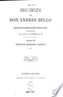 Obras completas de Don Andrés Bello