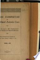 Obras completas de don Miguel Antonio Caro
