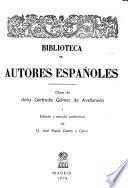 Obras de doña Gertrudis Gómez de Avellaneda