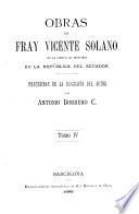 Obras de Fray Vicente Solano de la Orden de Menores en la República del Ecuador