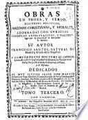 Obras en prosa y verso, discursos politicos, maximas christianas y morales