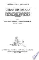 Obras históricas: Estudio introductorio. Relaciones históricas