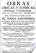 Obras liricas y comicas y humanas, con la... Ambrosio del...