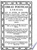 Obras poeticas lyricas, que su autor, el coronel d. Eugenio Gerardo Lobo ...