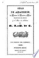 Odas de Anacreon. Los Amores de Leandro y Hero (de Museo). Traducidos del Griego; y el Beso de Abibina, por G. A., D. de C.