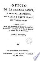 Oficio de la Semana Santa y Semana de Pasqua
