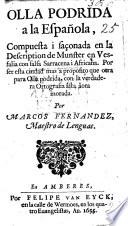 Olla Podrida a la Española, compuesta i saçonada en la description de Munster en Vefalia con sala Sarraccena i Africana, etc