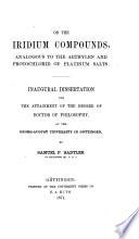 On the Iridium Compounds, Analogous to the Aethylen and Protochlorid of Platinum Salts