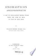 Onomasticon Anglo-saxonicum