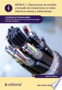 Operaciones de tendido y tensado de conductores en redes eléctricas aéreas y subterráneas. ELEE0108