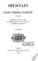 Opuscules de Saint Thomas d'Aquin