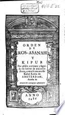 Orden de Ros-Asanah y Kipur