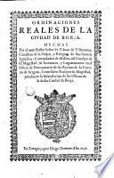Ordinaciones Reales de la Ciudad de Borja