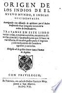 Origen de los indios de el Nuevo Mundo, e Indias Occidentales