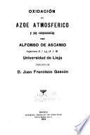 Oxidación del azoe atmosferico y sus consequencias
