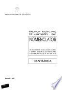 Padrón municipal de habitantes, 1986: Cantabria