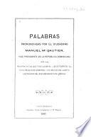 Palabras pronunciadas en la reunión oficial que tuvo lugar el 12 de octubre de 1892 en el palacio de gobierno