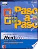 Paso a paso Microsoft Office Word 2003/Microsoft Office Word 2003 step by step