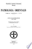 Patrologia orientalis