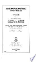 Peace and Social and Economic Security of Nations