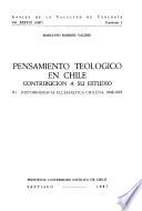 Pensamiento teológico en Chile: Historiografia eclesiastica chilena, 1848-1918