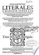 Pensamientos literales y morales sobre los Euangelios de las dominicas despues de Pentecostes ...